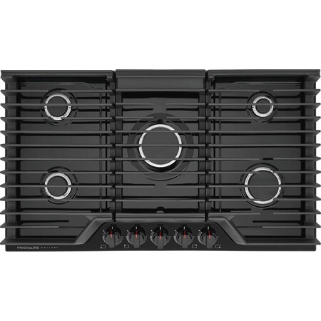 Frigidaire Frigidaire Gallery 36-inch Black Gas Cooktop with 18,000 BTU Burner and Backlit LED Knobs GCCG3648AB